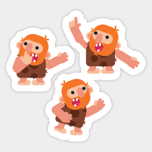 Vector Caveman Character Illustration Sticker